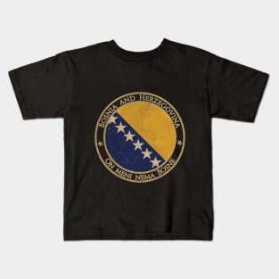 Vintage Bosnia and Herzegovina Europe European EU Flag Kids T-Shirt